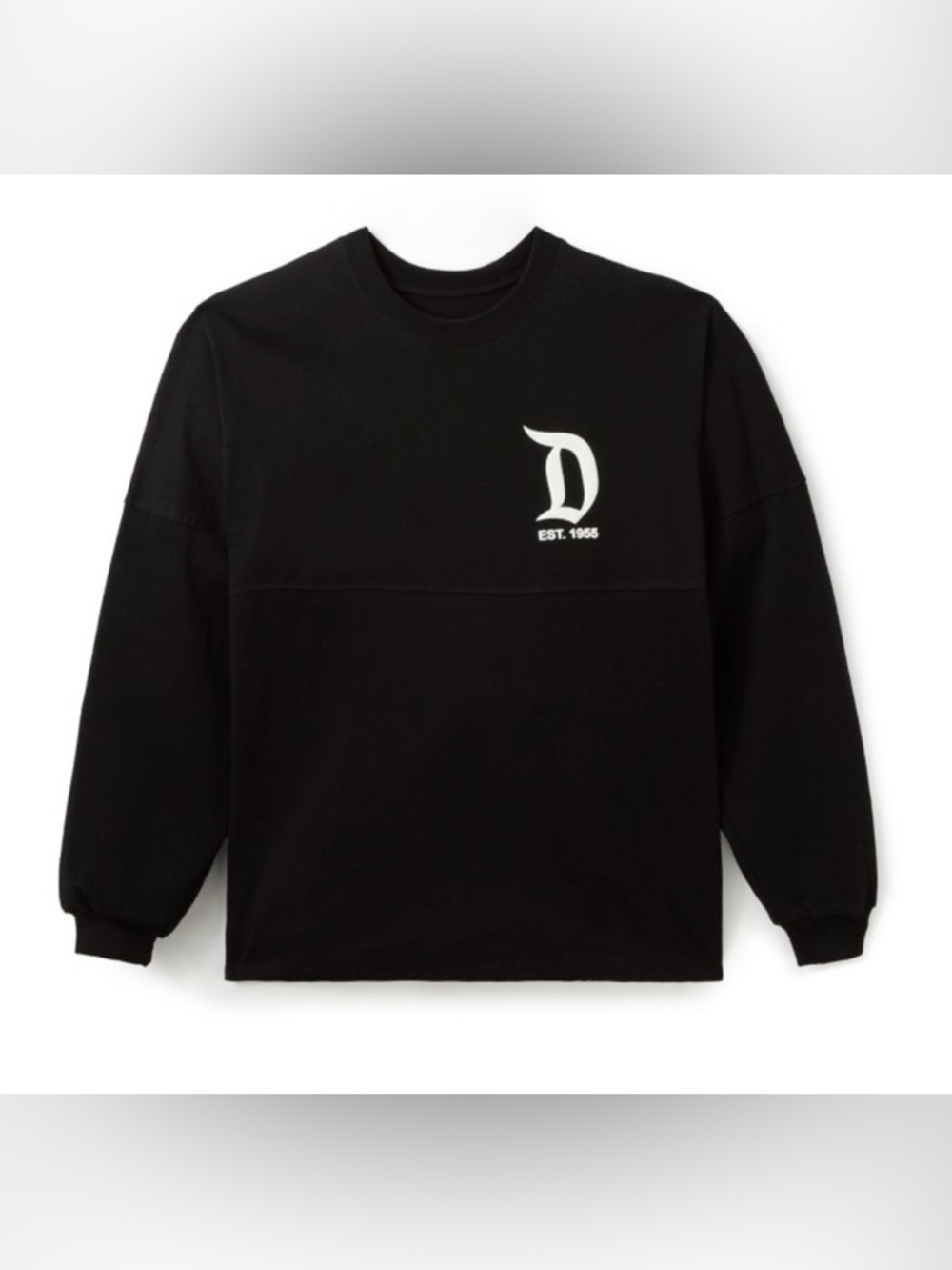 Disneyland Resort Spirit Jersey Style Black Long Sleeve Oversized Graphic